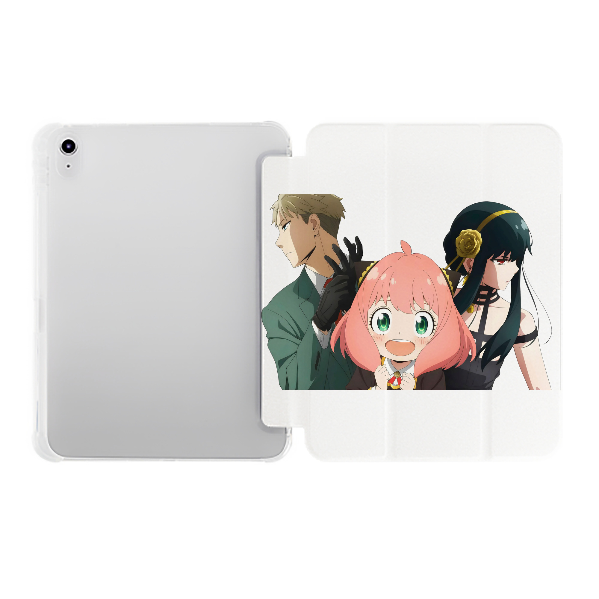 （画像用） SPY×FAMILY间谍家家酒 IPad ケース ペン収納付き 三つ折りスタンド PUレザー×シリコン 対応機種9.5/10.5/10.9インチ